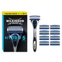Wilkinson Sword Hydro 5 Skin Protection Regular Scheerapparaat + reservemesjes met 5 messen voor mannen - Pack 1 scheerapparaat + 9 reservemesjes