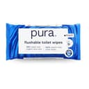 Pura 40 stuks vochtige wegwerpdoekjes, 100% plasticvrij, 99% op waterbasis, gecertificeerd "fijn om af te spoelen", biologisch afbreekbaar, composteerbaar, veganistisch, zachte reiniging